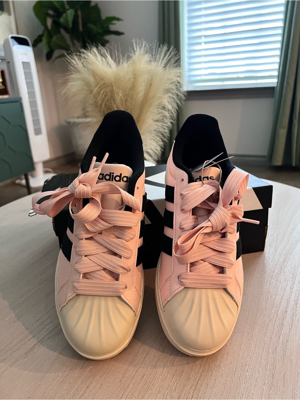 Brand New Adidas Pink and Black Shell-Toe Low-Top Sneakers Size 8.5W